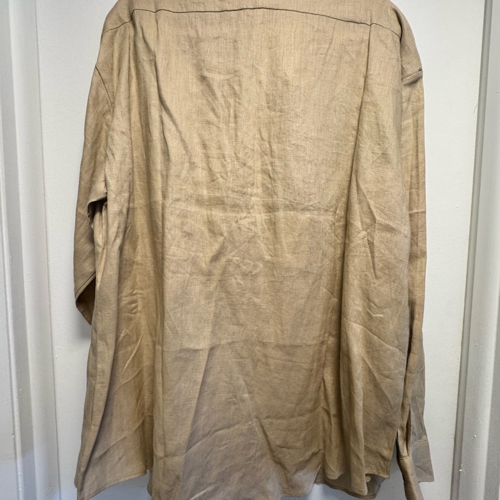 AEXAE OVERSIZED LINEN TAN BUTTON DOWN- M- NEW WITH TAGS - Picture 4 of 4